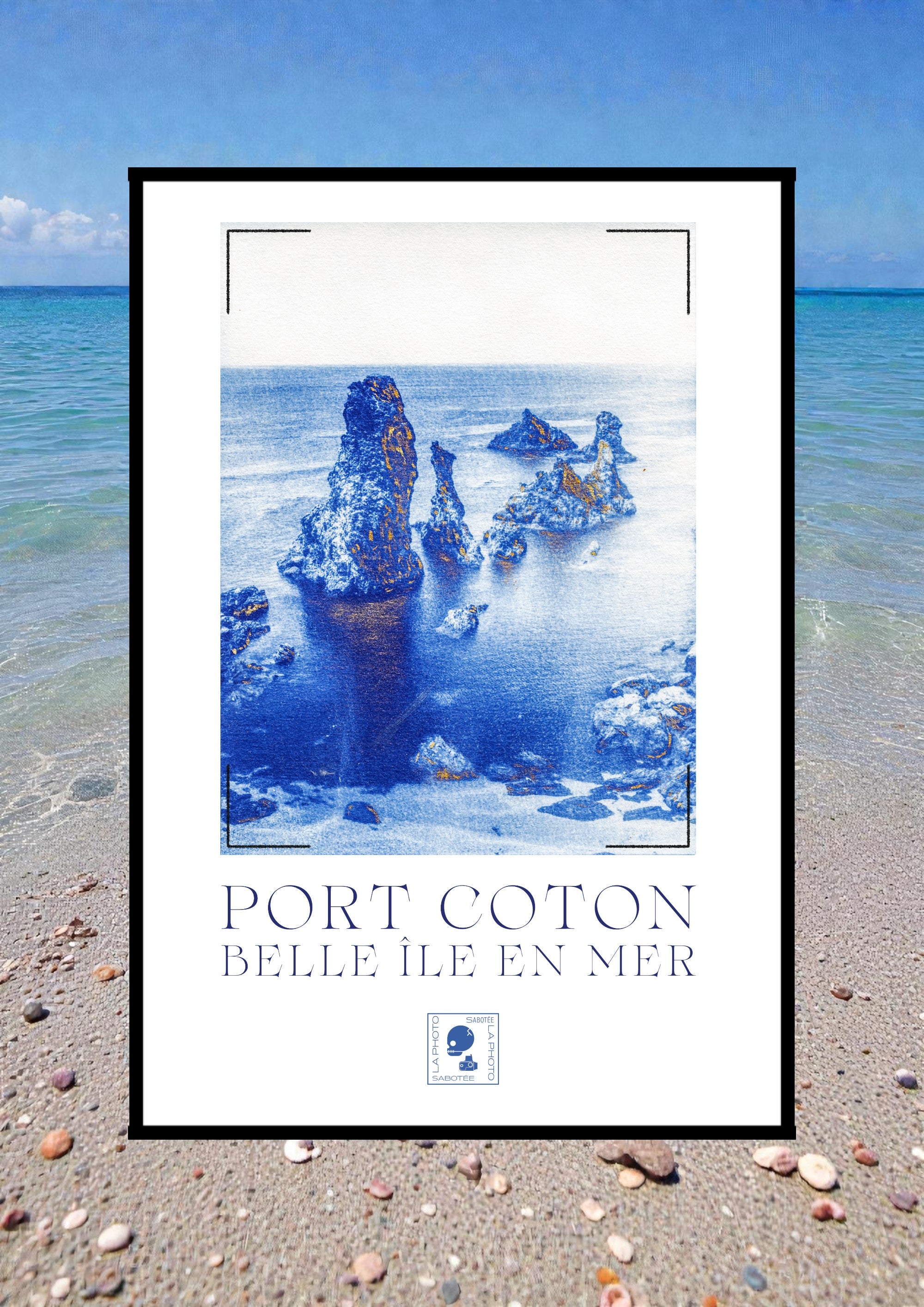 Affiche Cyanotypée (sans cadre) – Aiguilles de Port‑Coton