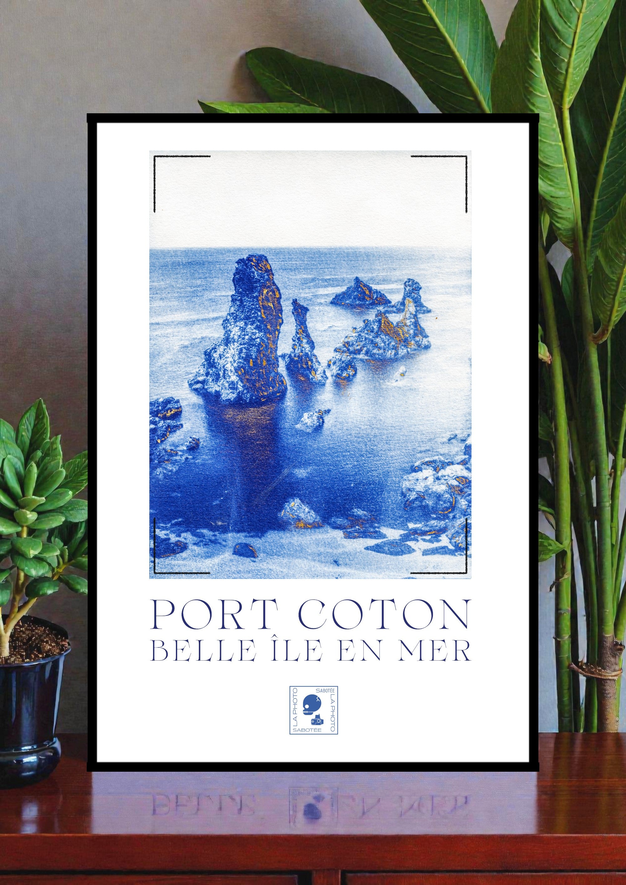 Affiche Cyanotypée (sans cadre) – Aiguilles de Port‑Coton