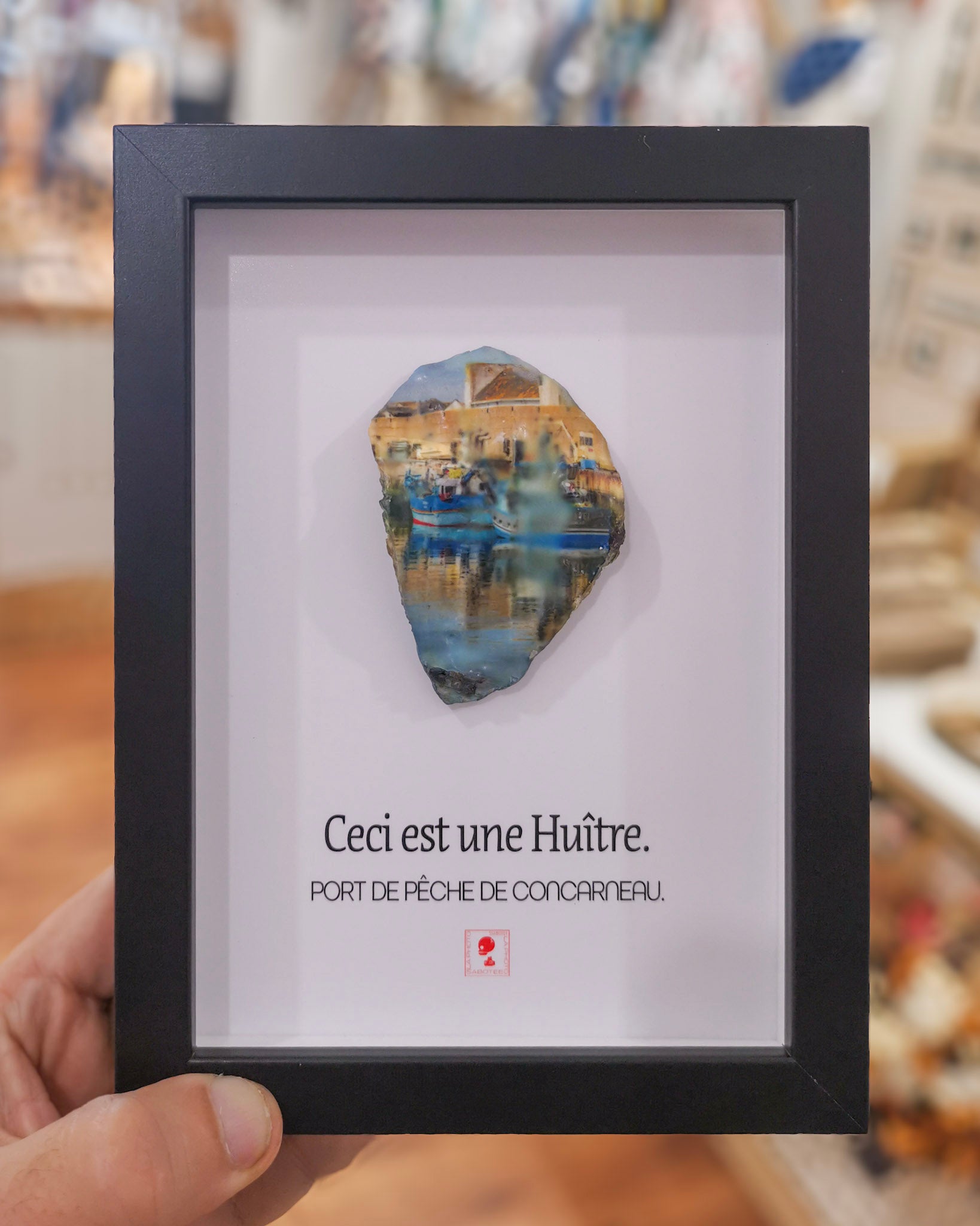 Huître Photographique – Port de pêche, Concarneau – Cadre Art Box 13x18 cm