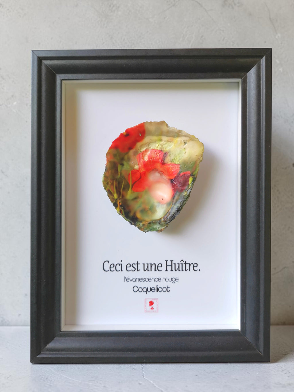 Huître Photographique – Coquelicot – Cadre Art Box 13x18 cm