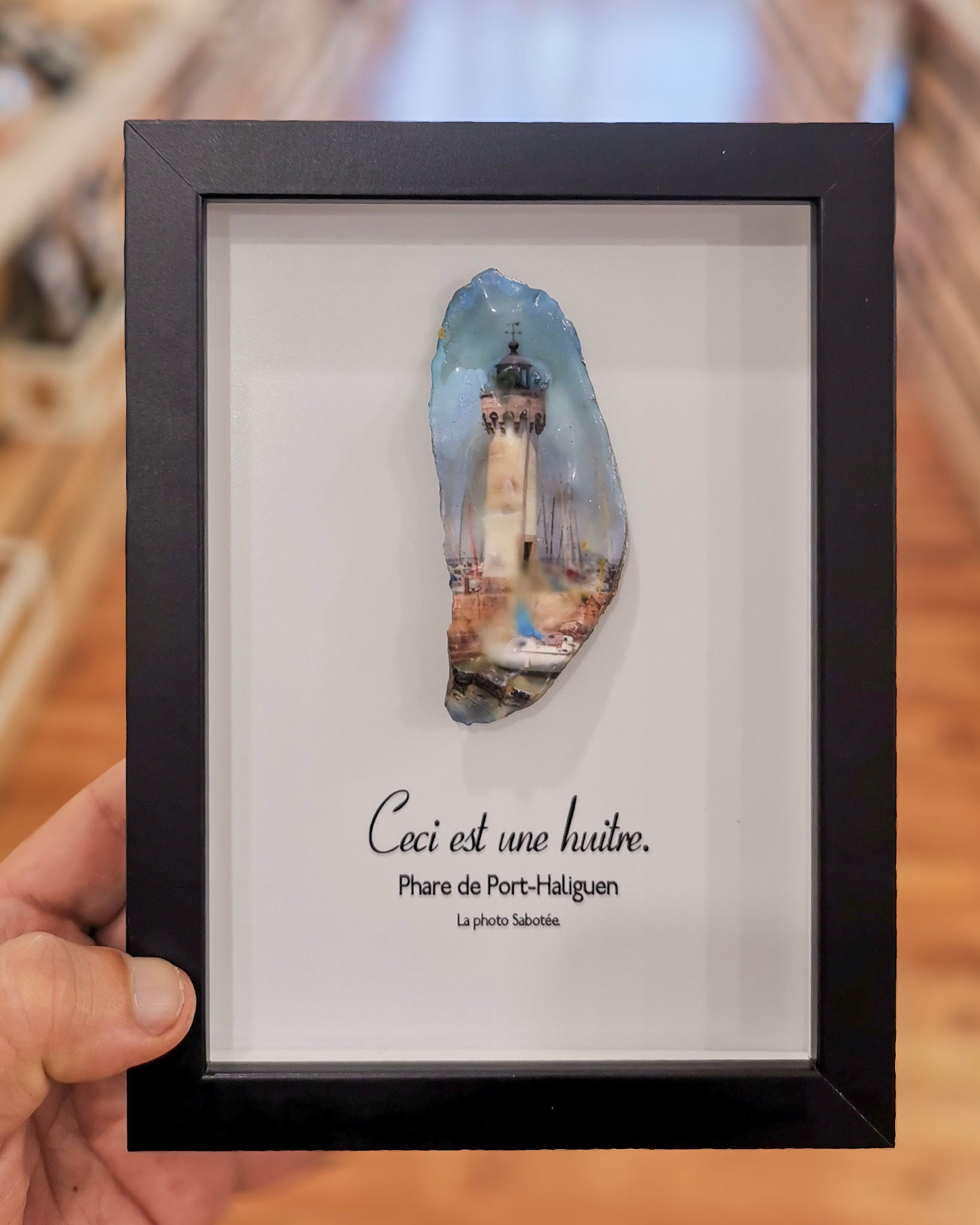 Huître Photographique – Phare de Port-Haliguen – Cadre Art Box 13x18 cm