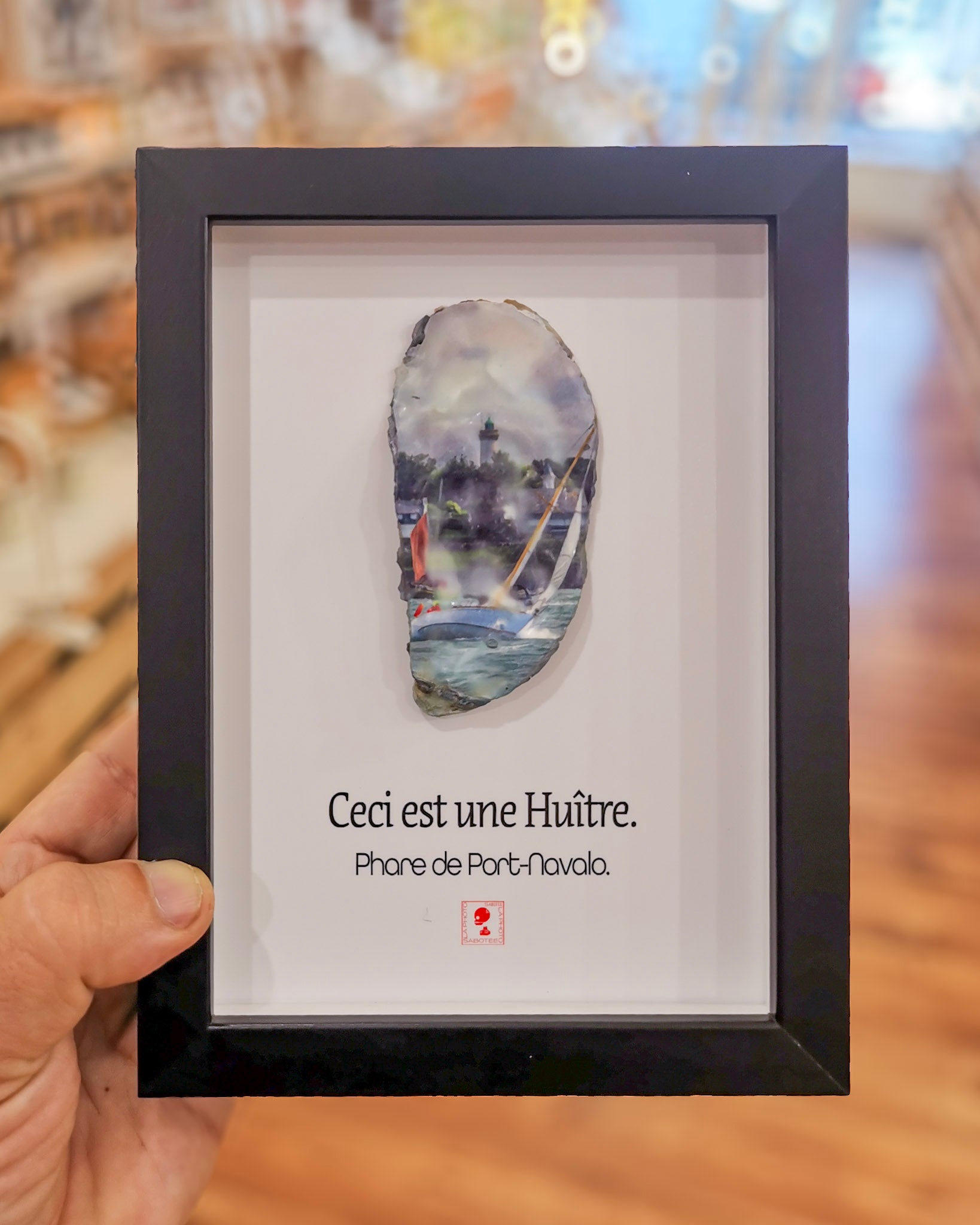 Huître Photographique – Phare de Port Navalo  – Cadre Classique 13x18 cm