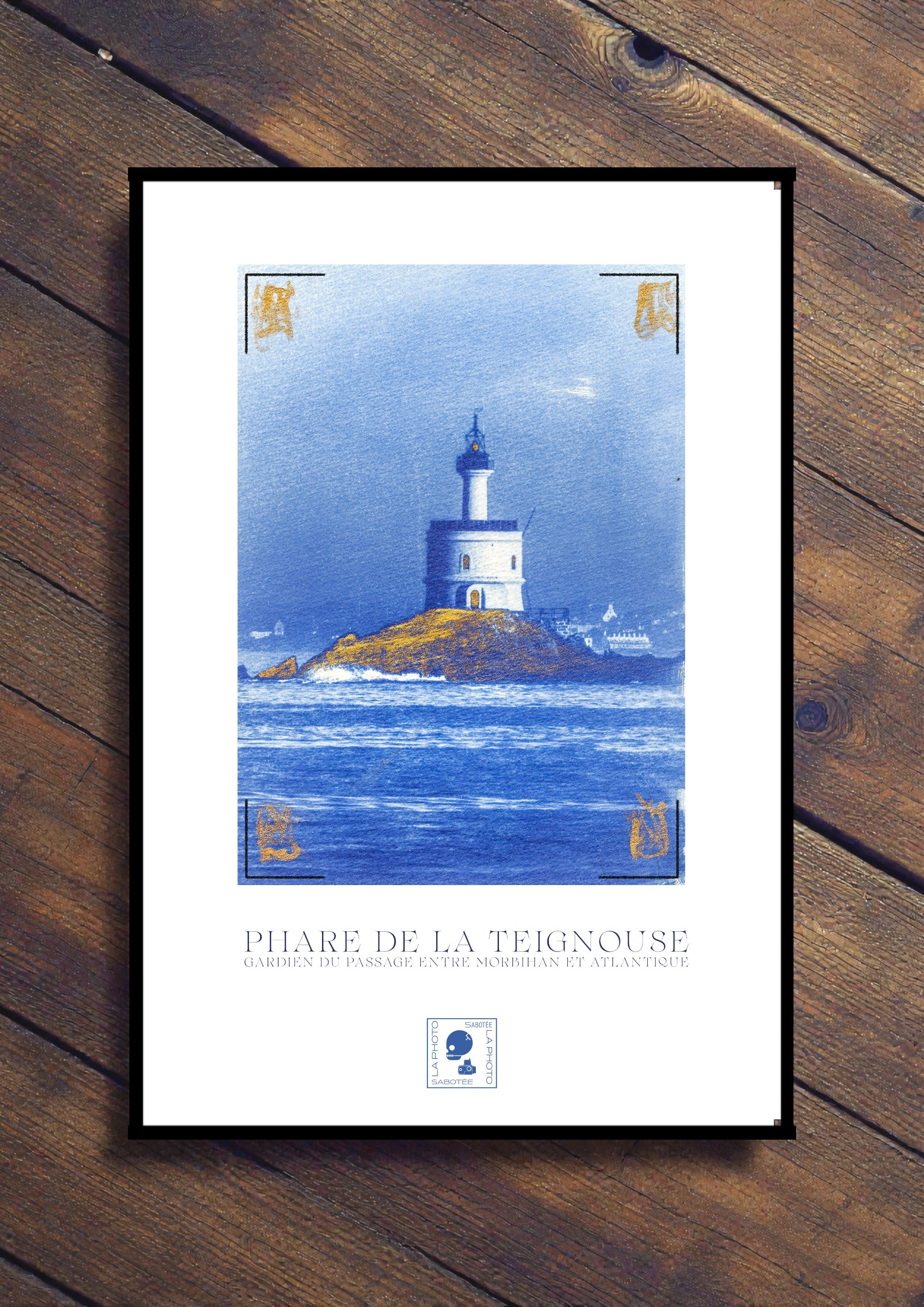 Affiche Cyanotypée (sans cadre) – Phare de La Teignouse