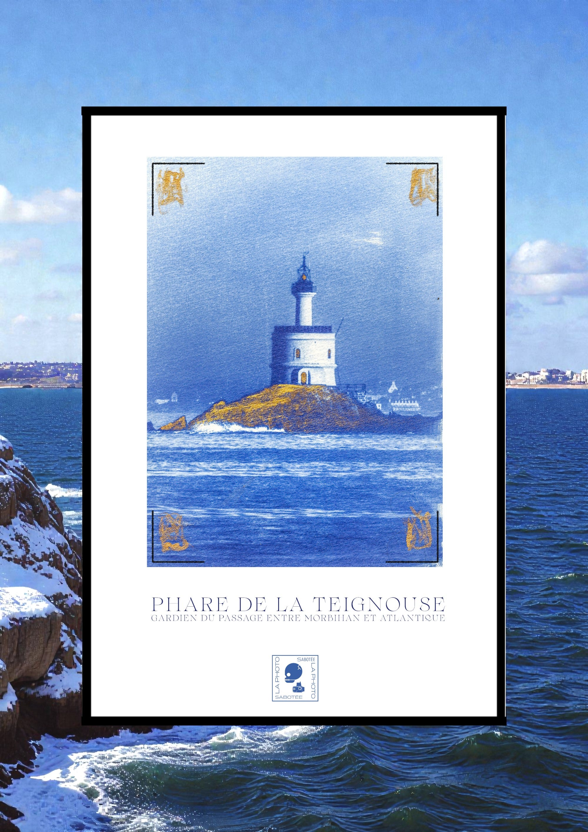 Affiche Cyanotypée (sans cadre) – Phare de La Teignouse