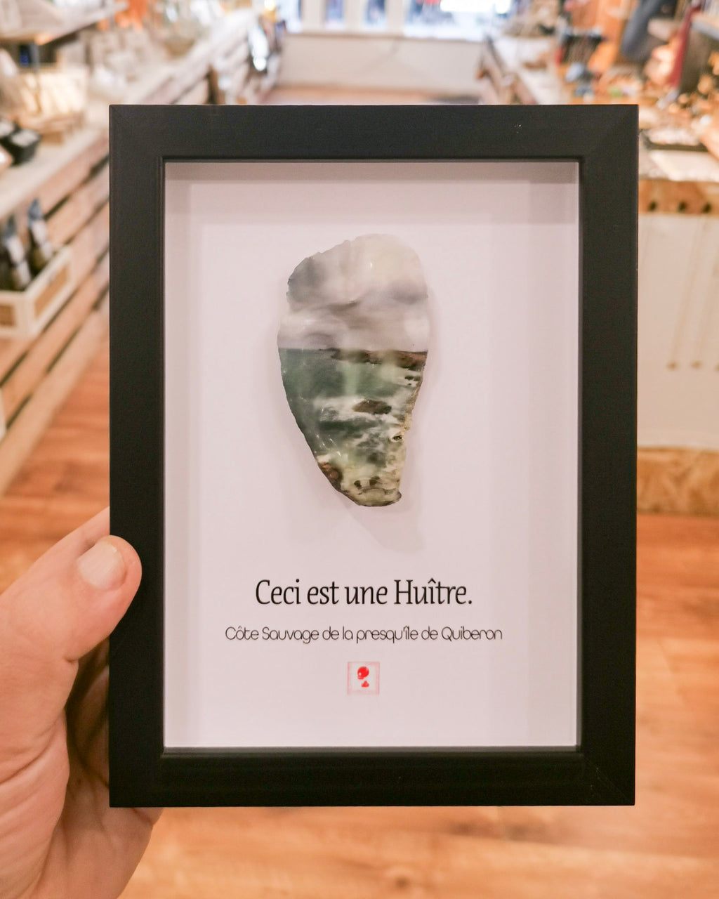 Huître Photographique – Cote sauvage presqu île de quiberon  – Cadre Classique 13x18 cm