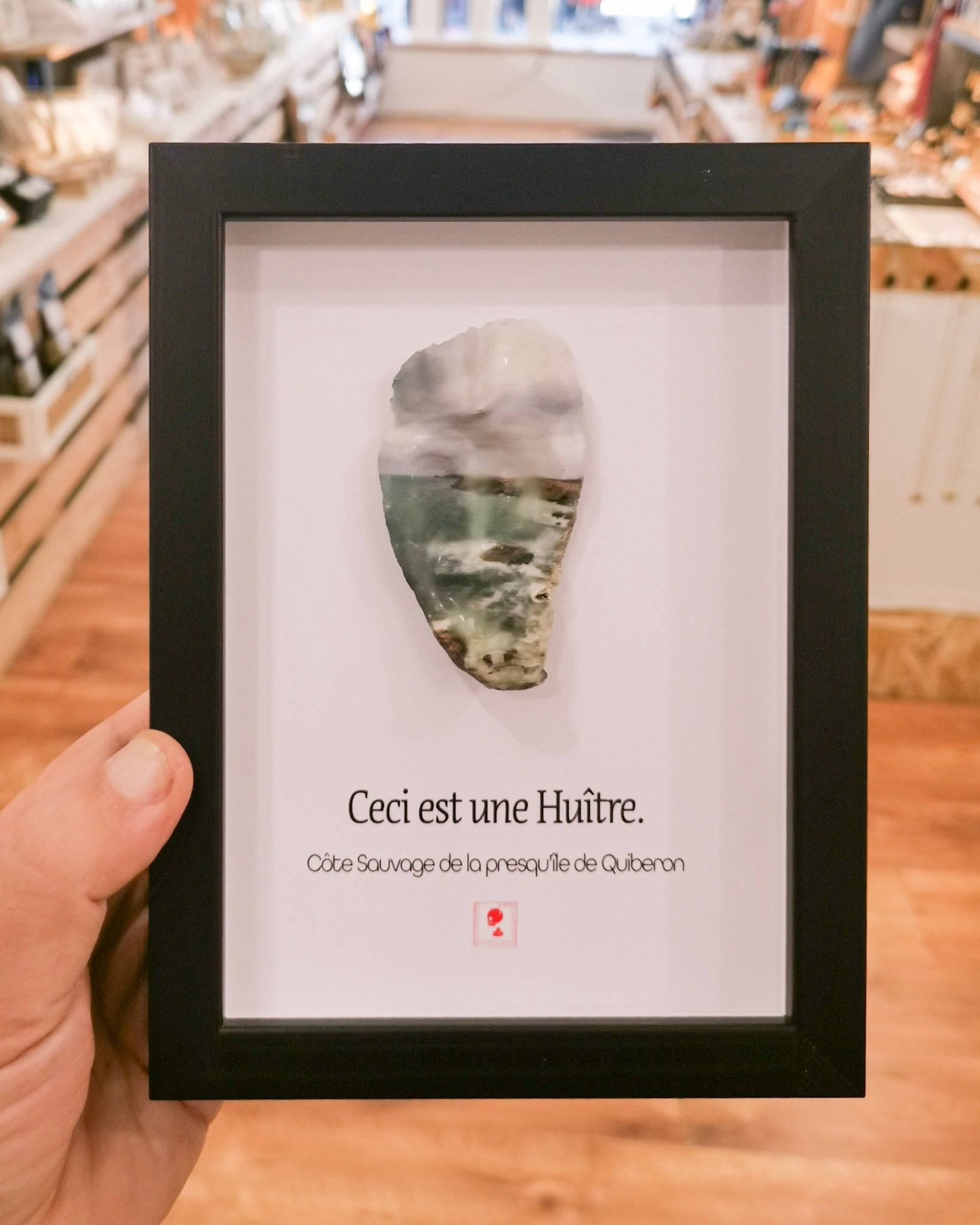 Huître Photographique – Cote sauvage presqu île de quiberon  – Cadre Classique 13x18 cm