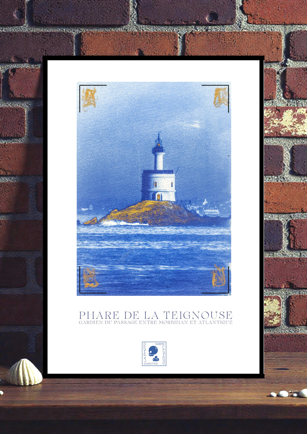Affiche Cyanotypée (sans cadre) – Phare de La Teignouse