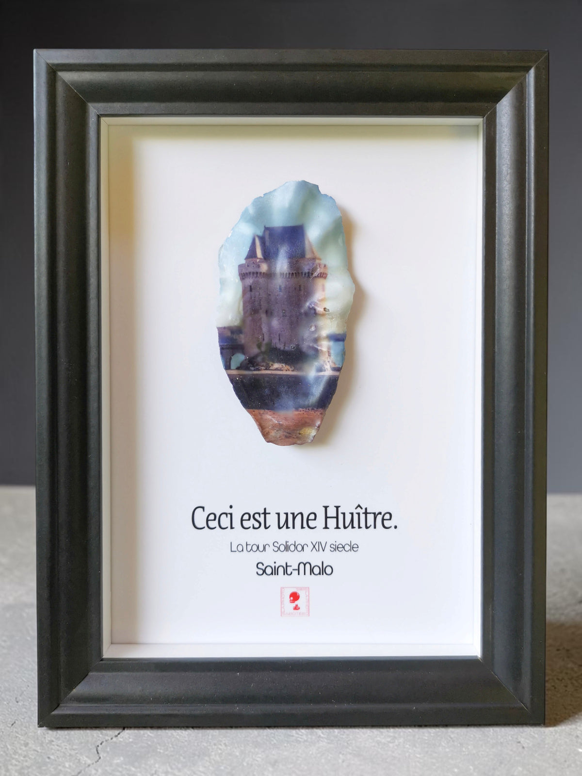 Huître Photographique – Saint-Malo "La tour solidor" – Cadre Art Box 13x18 cm