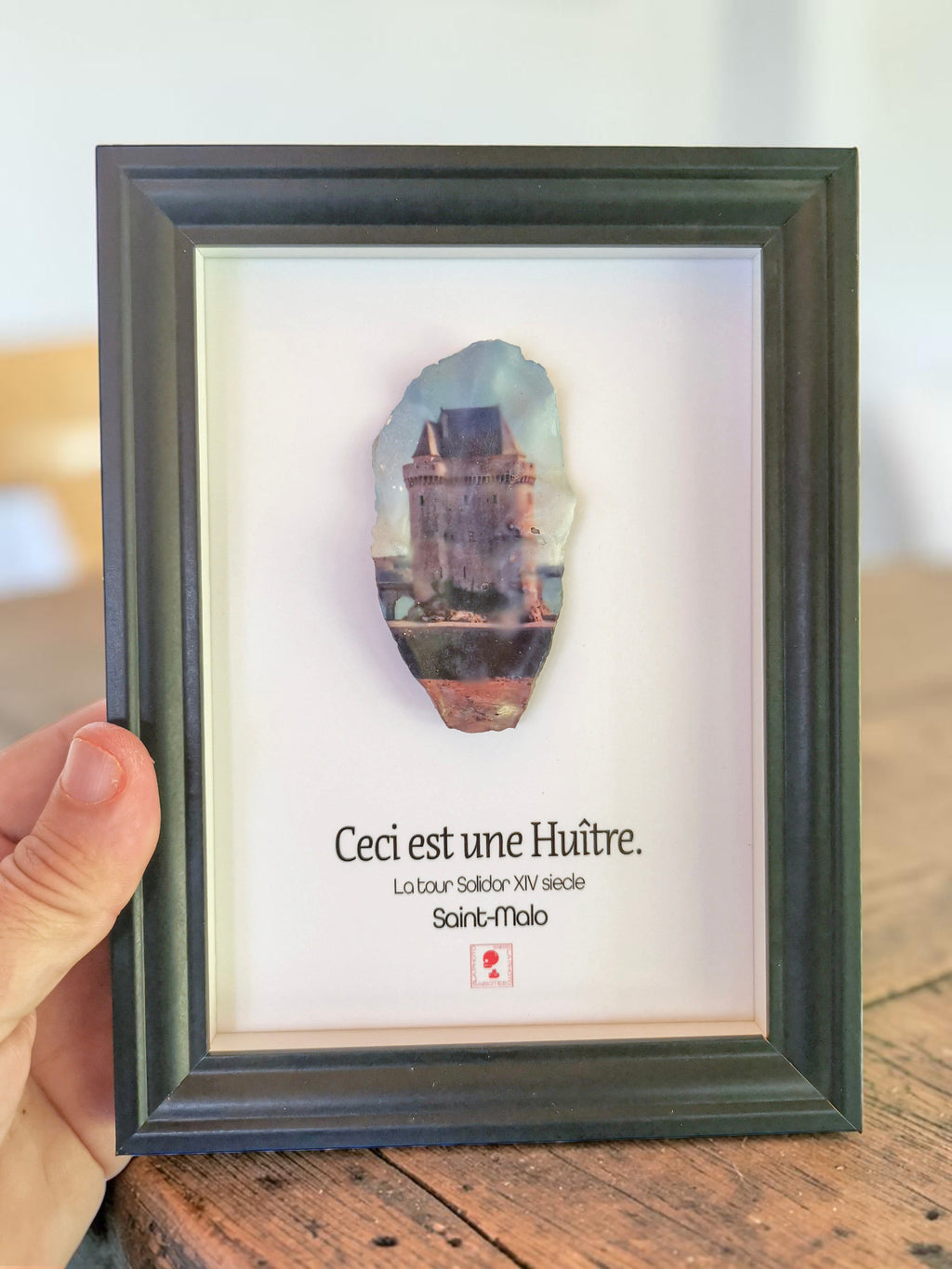 Huître Photographique – Saint-Malo "La tour solidor" – Cadre Art Box 13x18 cm