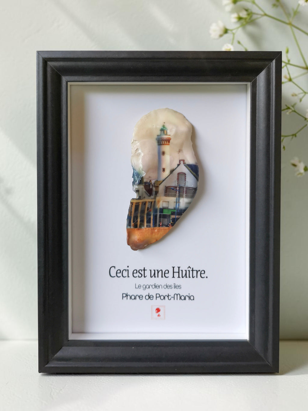 Huître Photographique – Phare de Port-Maria, Quiberon – Cadre Art Box 13x18 cm