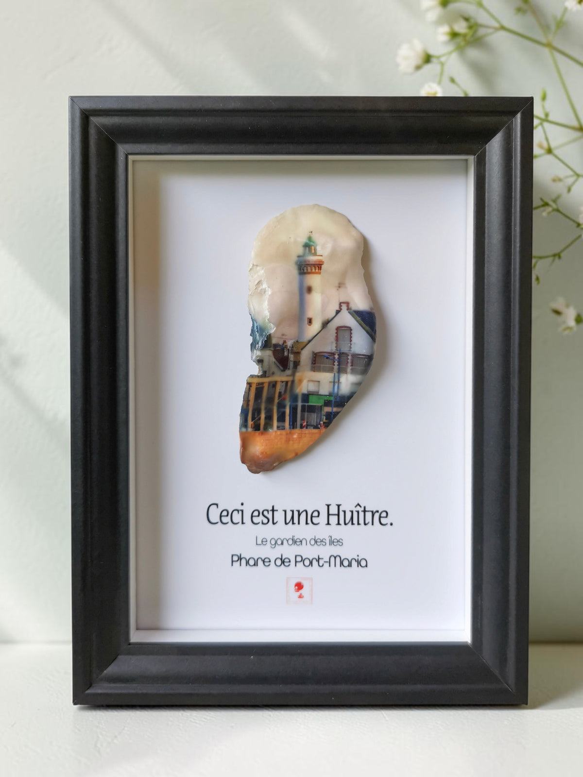Huître Photographique – Phare de Port-Maria, Quiberon – Cadre Art Box 13x18 cm