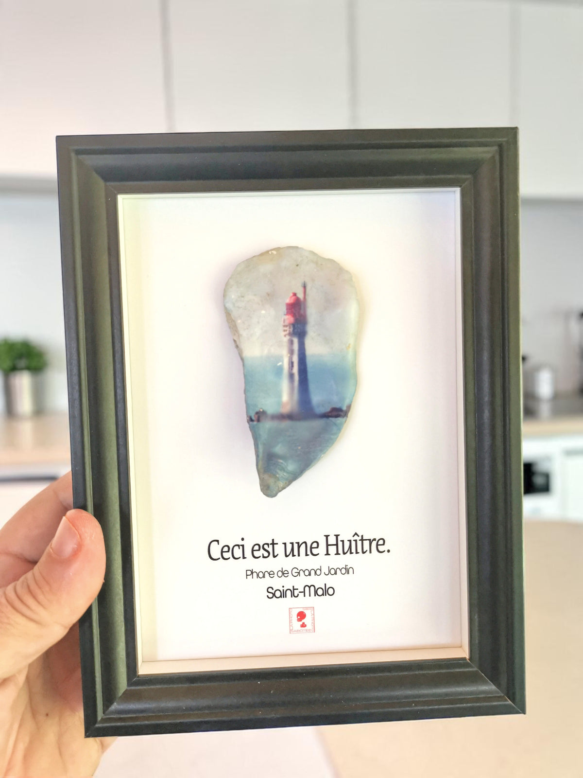 Huître Photographique – Saint-Malo "Le Phare du Grand Jardin" – Cadre Art Box 13x18 cm