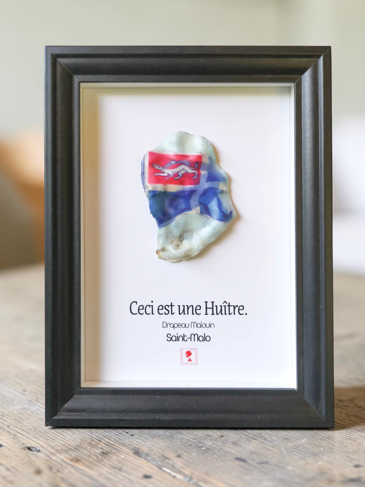 Huître Photographique – Saint-Malo "drapeau" – Cadre Art Box 13x18 cm