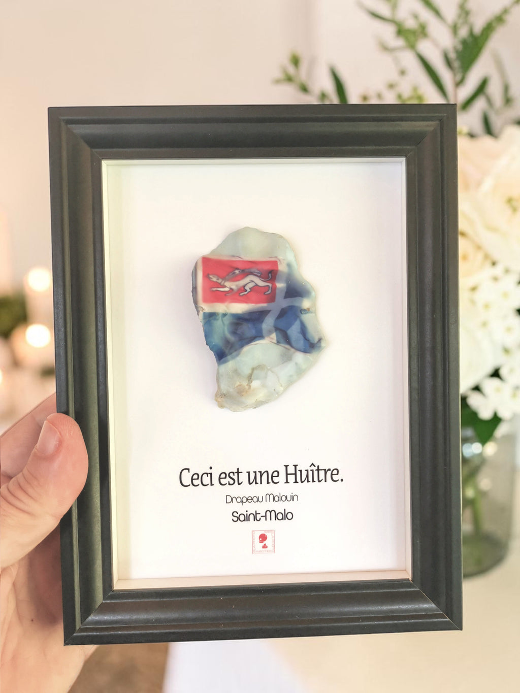 Huître Photographique – Saint-Malo "drapeau" – Cadre Art Box 13x18 cm