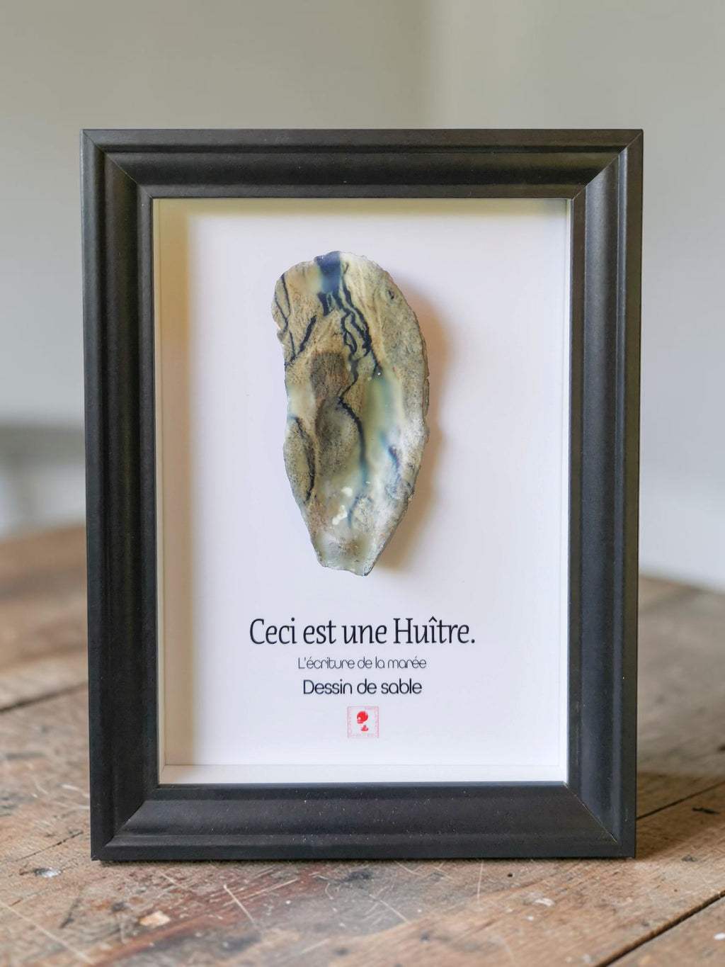 Huître Photographique – Dessin de sable – Cadre Art Box 13x18 cm