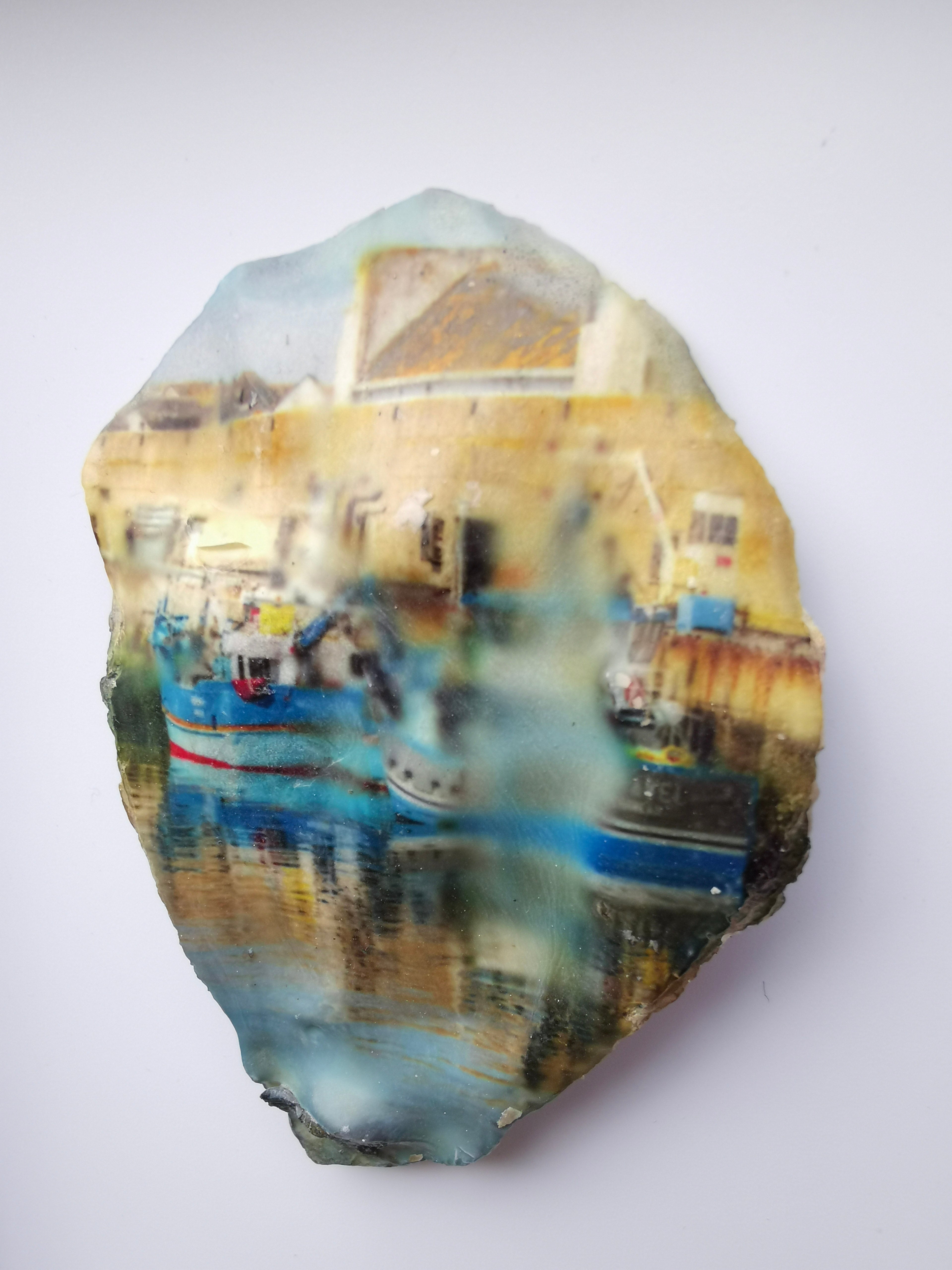 Huître Photographique – Port de pêche, Concarneau – Cadre Art Box 13x18 cm