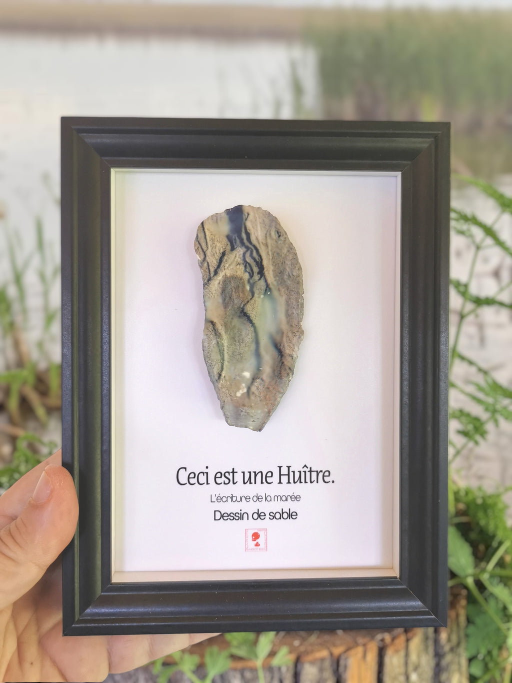 Huître Photographique – Dessin de sable – Cadre Art Box 13x18 cm
