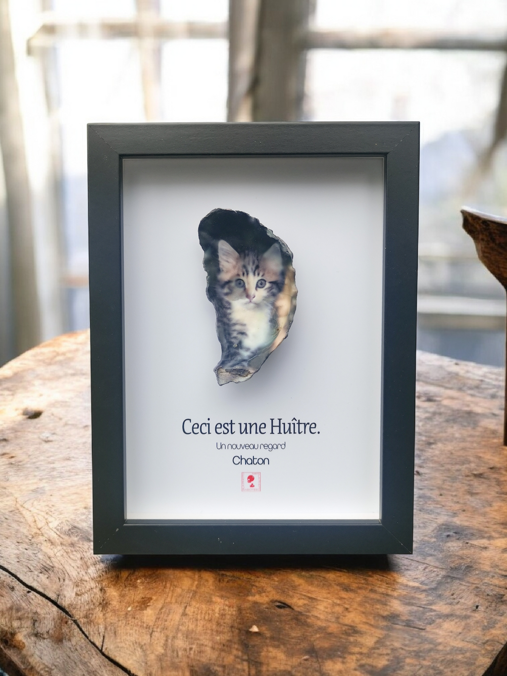 Huître Photographique – Chaton – Cadre Art Box 13x18 cm