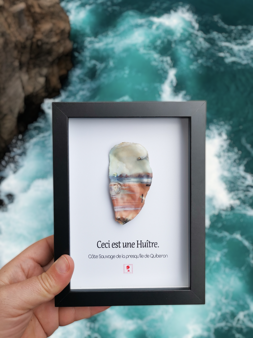 Huître Photographique – Cote sauvage presqu île de quiberon  – Cadre Classique 13x18 cm