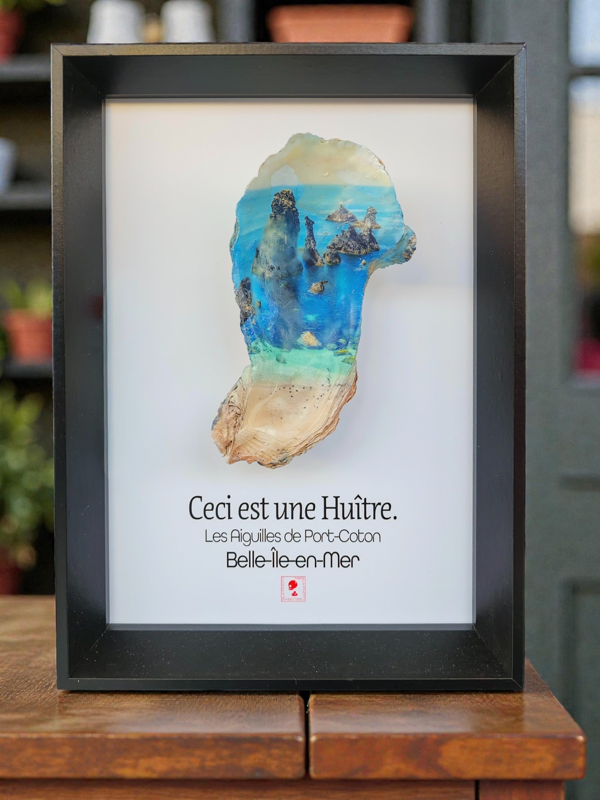 Huître Photographique : Aiguilles de Port-Coton - cadre spécial 20x30 cm