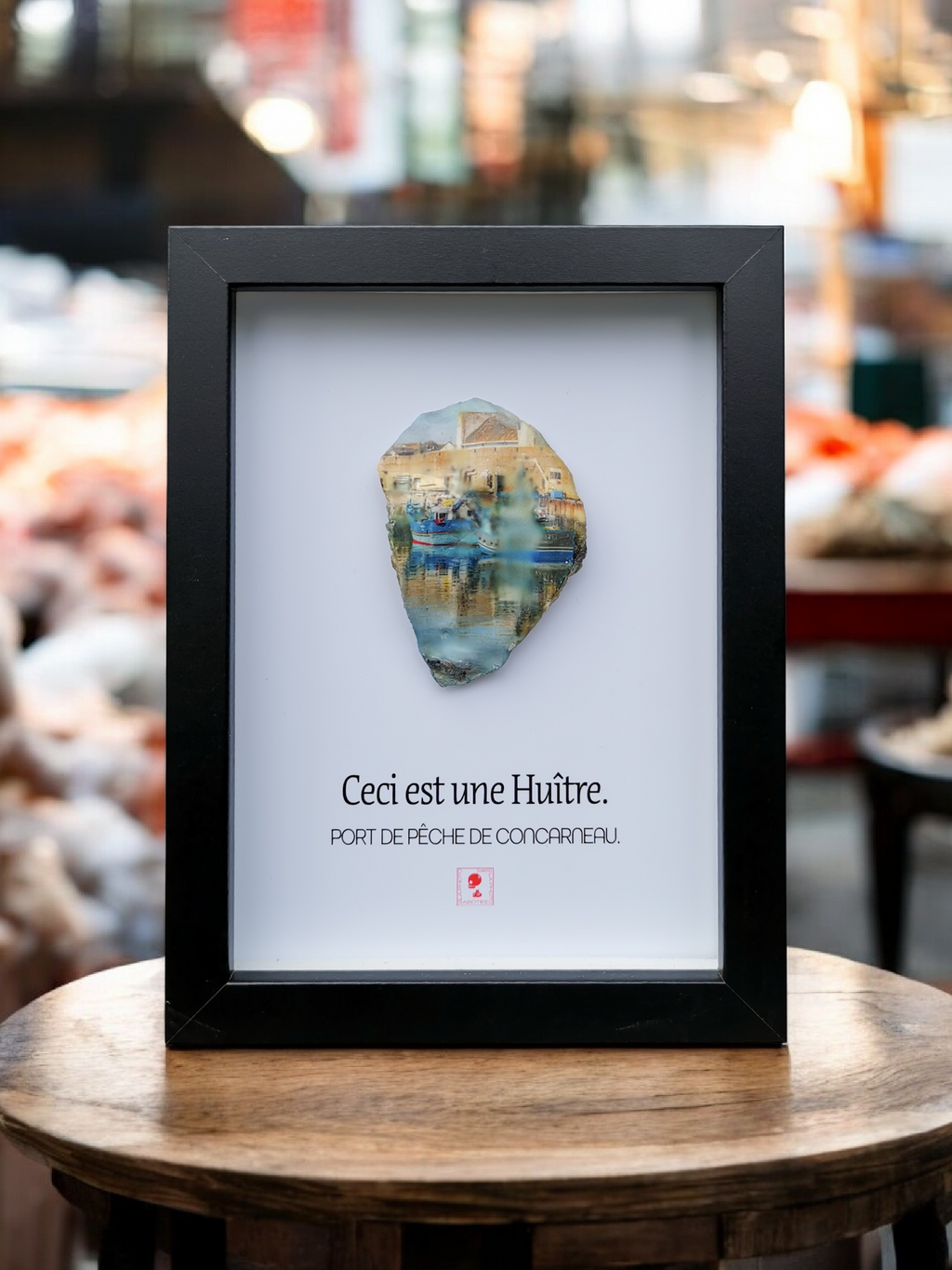 Huître Photographique – Port de pêche, Concarneau – Cadre Art Box 13x18 cm