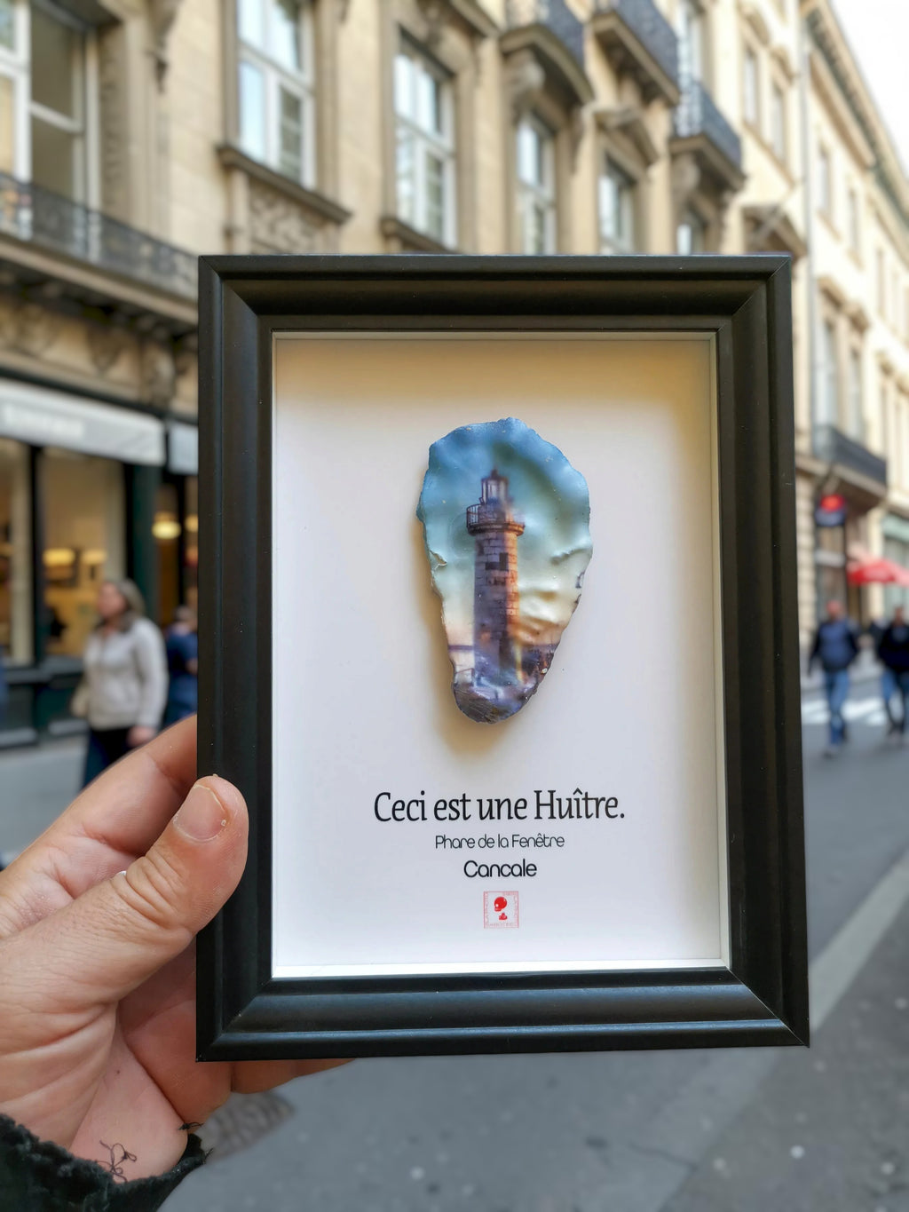 Huître Photographique – Cancale, Phare de la Fenêtre – Cadre Art Box 13x18 cm