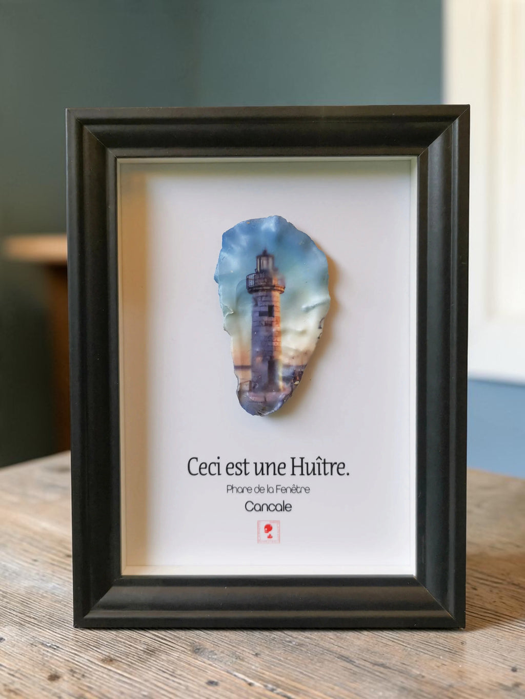 Huître Photographique – Cancale, Phare de la Fenêtre – Cadre Art Box 13x18 cm