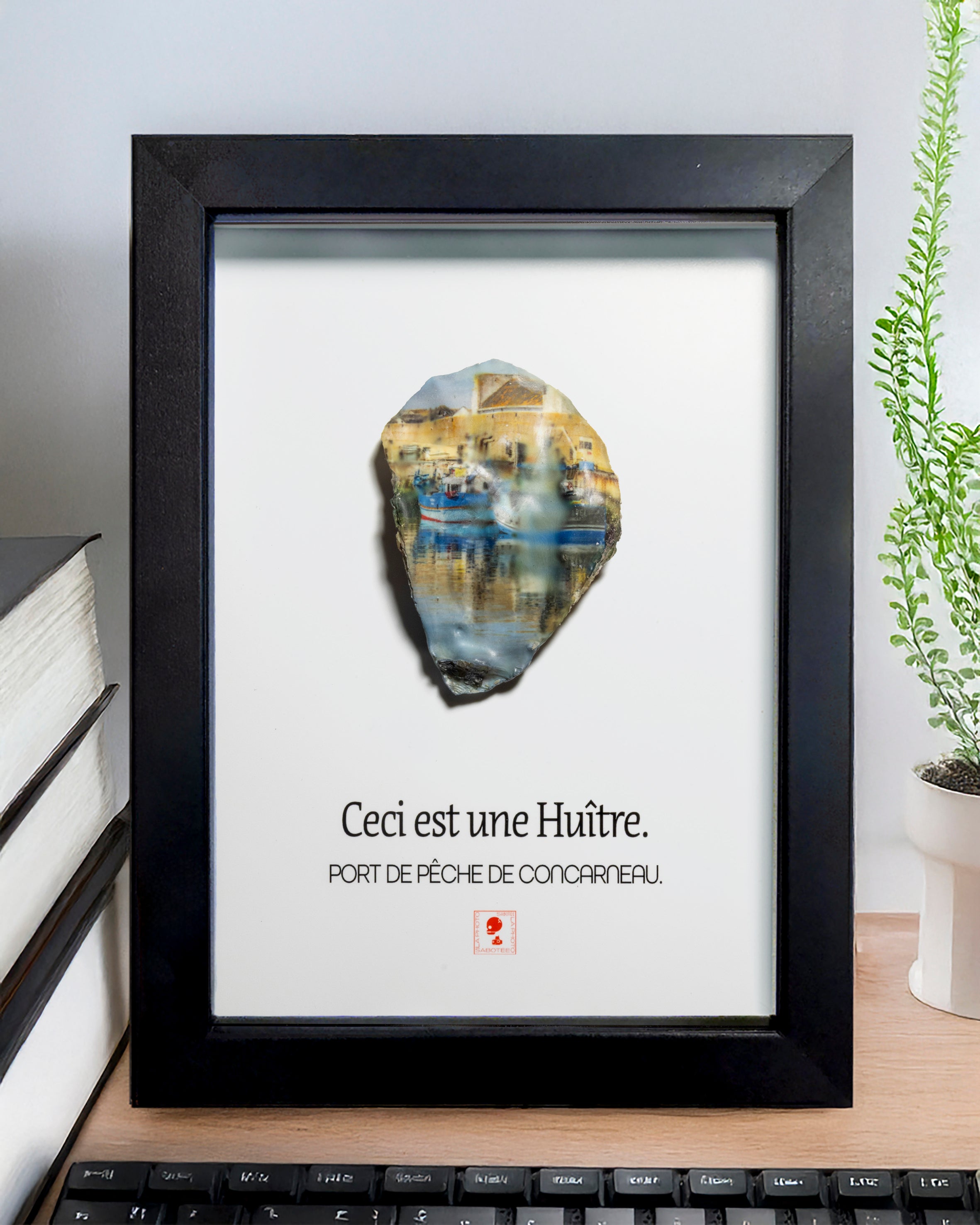 Huître Photographique – Port de pêche, Concarneau – Cadre Art Box 13x18 cm