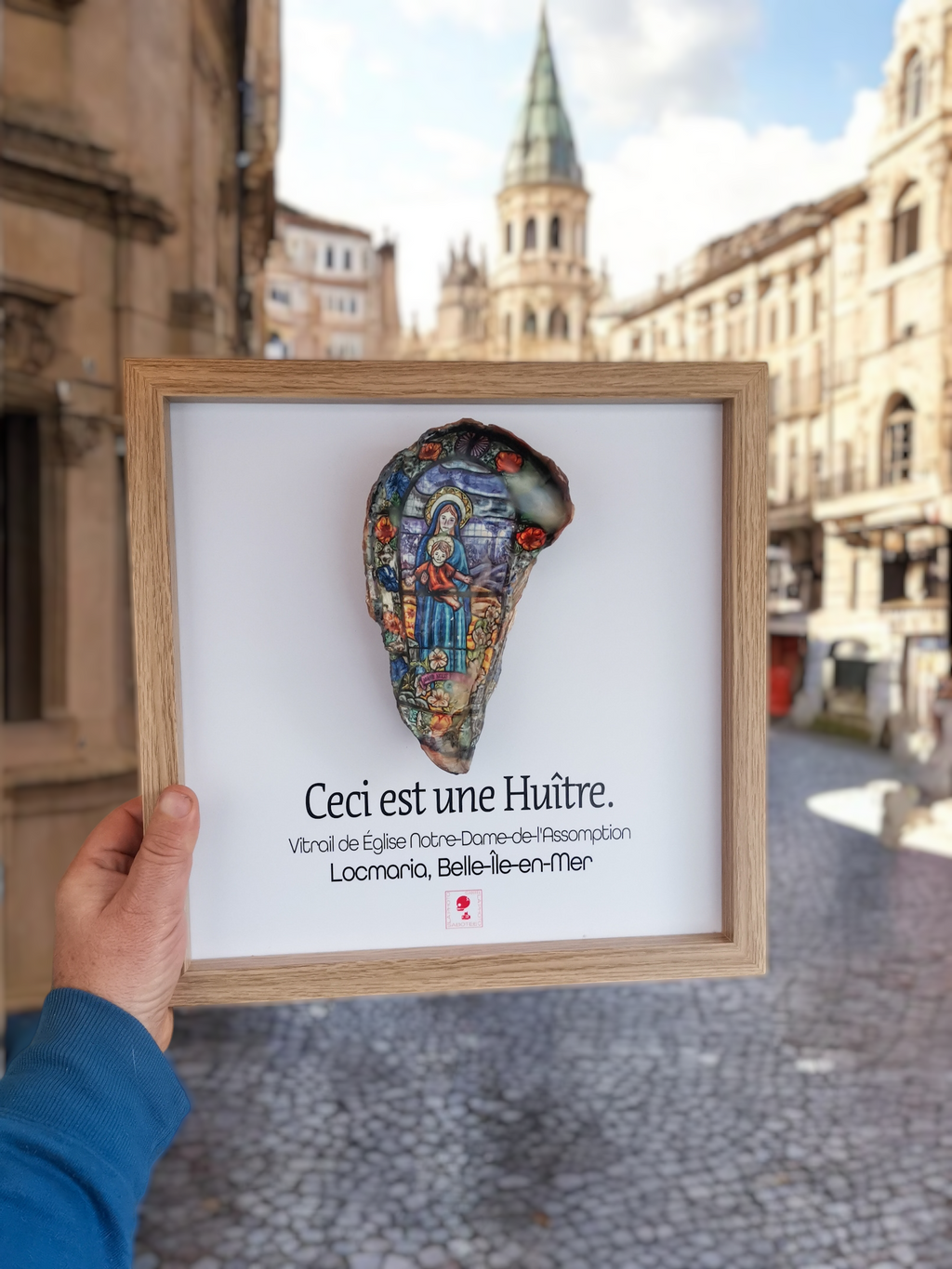 Huître Photographique – vitrail– Cadre photo 30x30 cm